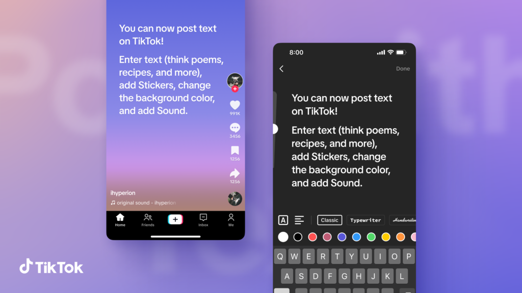 TikTok texto Twitter