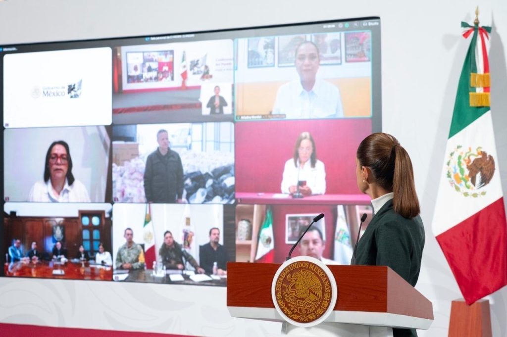 Emilia Calleja Almazán, directora general de la Comisión Federal de Electricidad (CFE), informó que se ha restablecido el 95.4% del suministro eléctrico en las comunidades afectadas