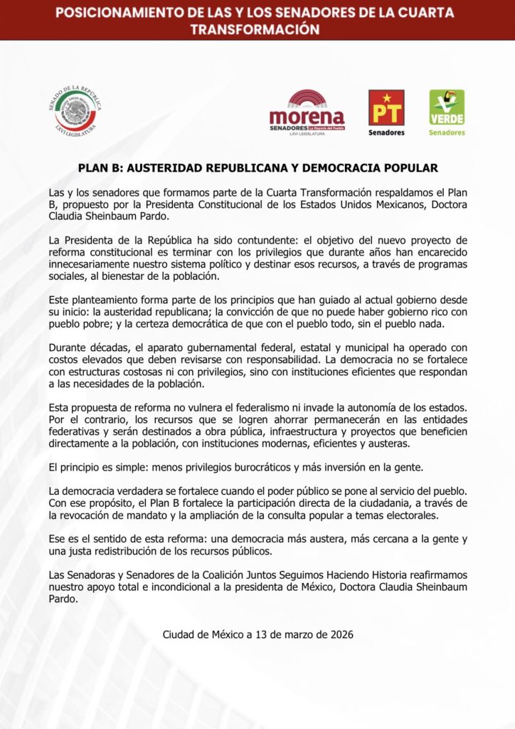 POSICIONAMIENTO SENADORES 4T