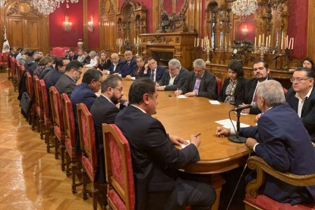 El presidente López Obrador en Palacio Nacional.