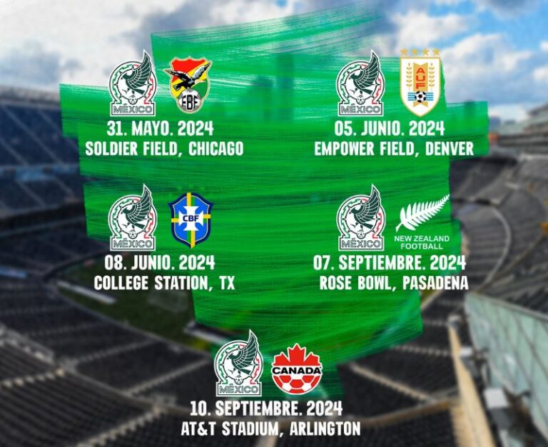 La Selección Mexicana de Futbol sostendrá cinco encuentros amistosos en Estados Unidos