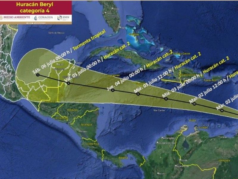 Beryl tocará tierra