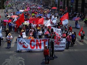 Segob - CNTE, plantón, Zócalo, pausa