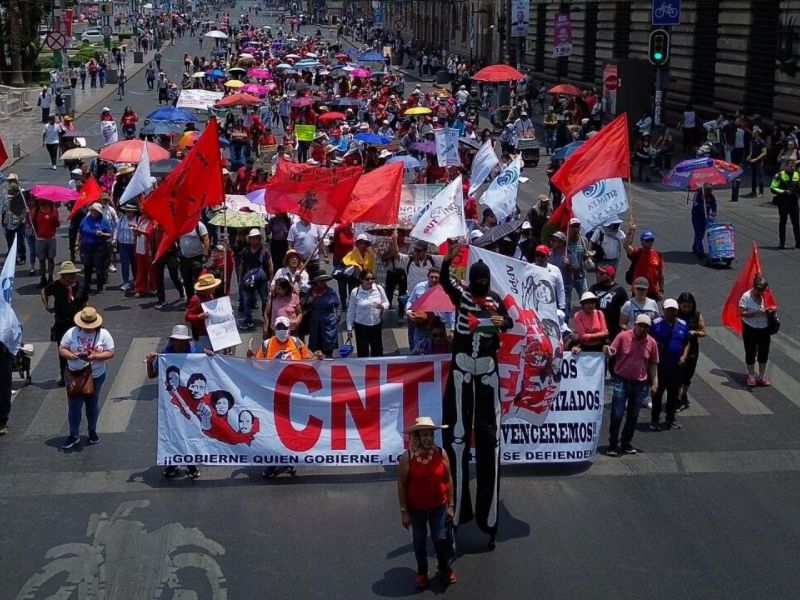 Segob - CNTE, plantón, Zócalo, pausa