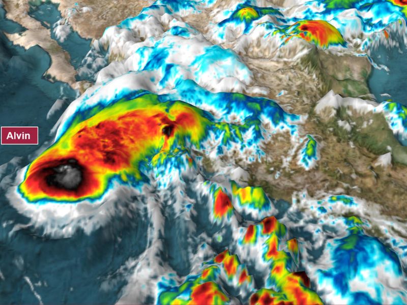 Tormenta tropical Alvin México océano Pacífico