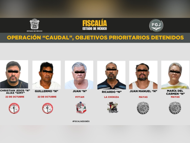 Fiscalía del Edomex detiene a seis personas vinculadas al robo y venta ilegal de agua durante la Operación Caudal