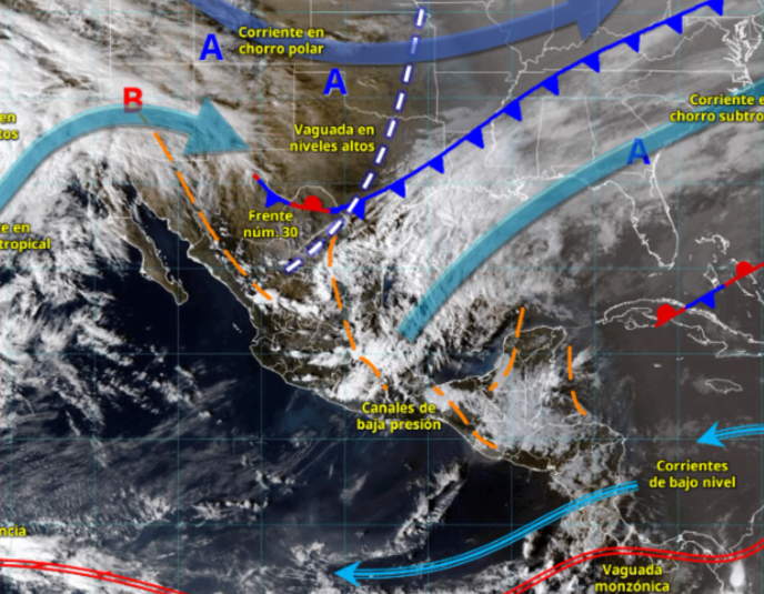 Tercera tormenta invernal y frente frío 30 provocarán lluvias, vientos fuertes y heladas en México