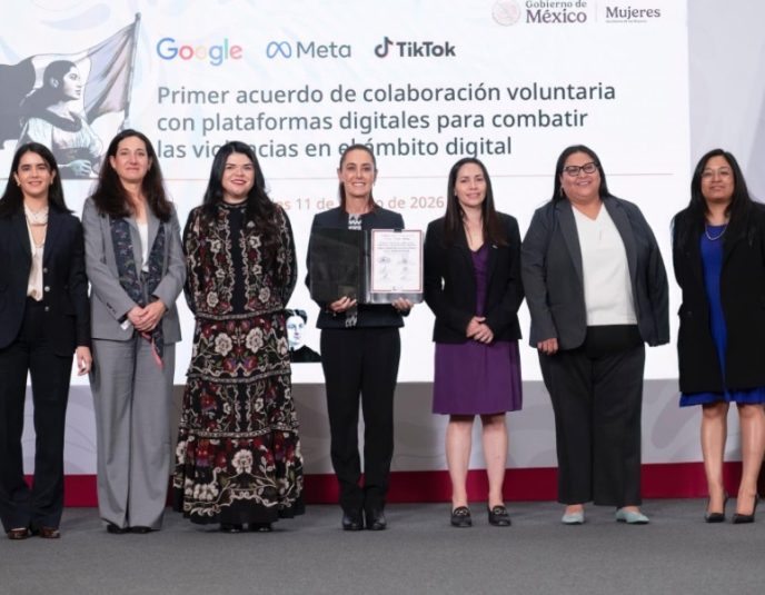 Claudia Sheinbaum firma acuerdo con Meta, TikTok y Google
