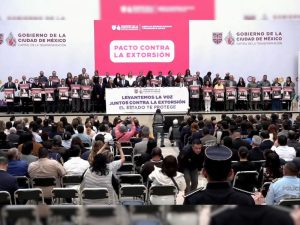 Clara Brugada impulsa pacto contra la extorsión en CDMX, reporta aumento en detenciones y anuncia reformas al Código Penal.
