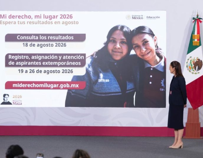 Sheinbaum  reporta avances en educación media superior, salud escolar y expansión del bachillerato sin examen.