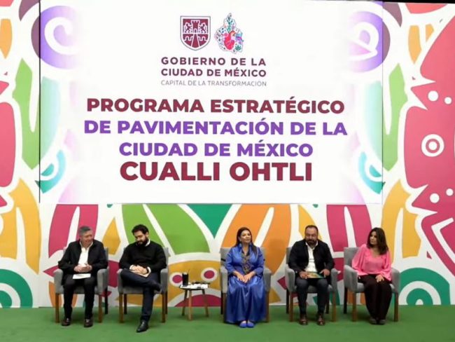 Clara Brugada reporta 80% de avance en “Cualli Ohtli”, programa de pavimentación con inversión histórica en CDMX.
