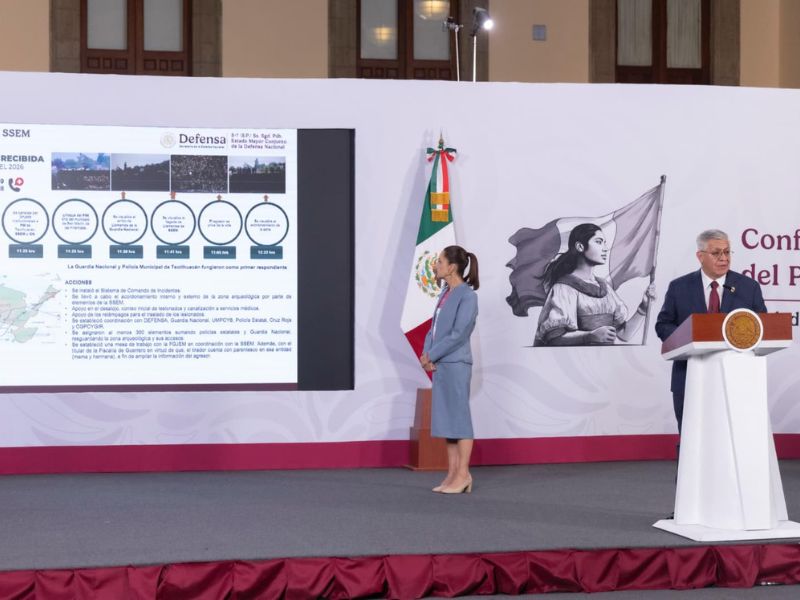 Sheinbaum califica como inédito el ataque en Teotihuacán,