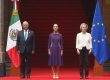 Sheinbaum encabezó la recepción oficial de António Costa y Ursula von der Leyen,