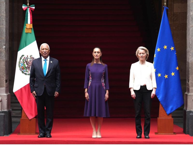 Sheinbaum encabezó la recepción oficial de António Costa y Ursula von der Leyen, Sheinbaum encabezó la recepción oficial de António Costa y Ursula von der Leyen,