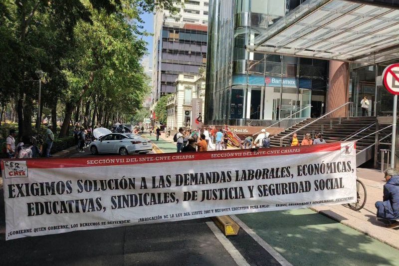 CNTE reanuda movilizaciones:Sheinbaum descarta reunión directa