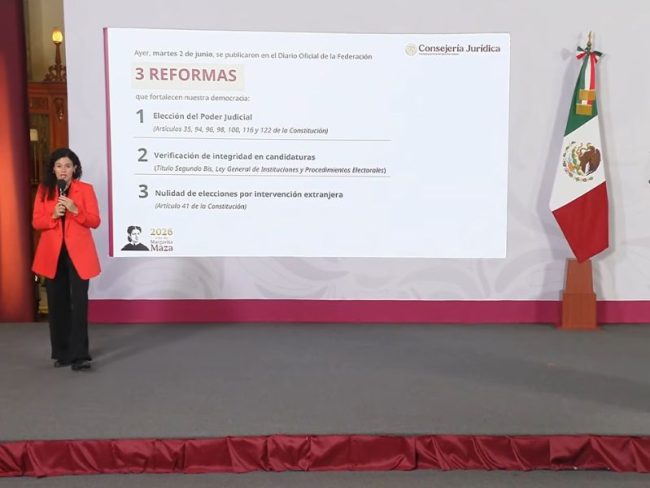 Luisa María Alcalde informó que ya están vigentes tres reformas electorales aprobadas por el Congreso.