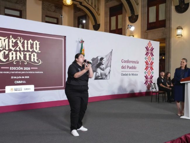 La presidenta Claudia Sheinbaum y la secretaria de Cultura, Claudia Curiel de Icaza, presentaron los avances de la segunda edición de México Canta
