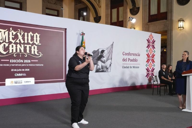 La presidenta Claudia Sheinbaum y la secretaria de Cultura, Claudia Curiel de Icaza, presentaron los avances de la segunda edición de México Canta