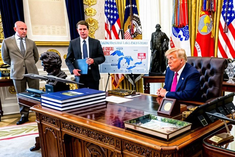 El presidente de Estados Unidos, Donald Trump, firmó una orden ejecutiva para renombrar el Lago Ontario como "Lago América".