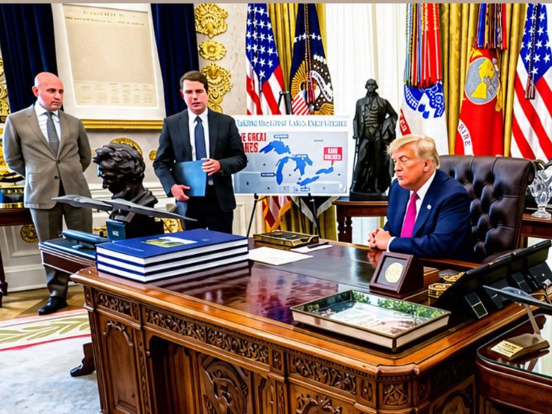 El presidente de Estados Unidos, Donald Trump, firmó una orden ejecutiva para renombrar el Lago Ontario como "Lago América".