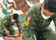 Detrás de cada bandera monumental y de la Banda Presidencial hay un proceso artesanal realizado por personal de la Secretaría de la Defensa Nacional.
